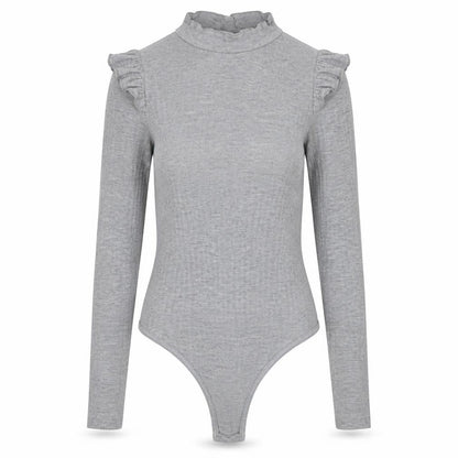 Womens UK Size 10 Misspap One-Piece Grey Bodysuit