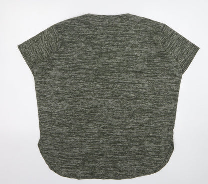 Select Womens Green V-Neck Polyester Pullover Jumper Size 16