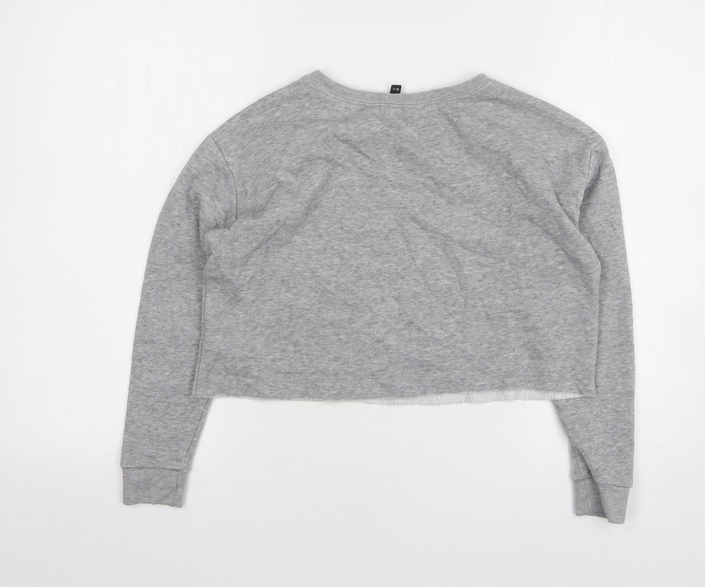 New Look Girls Grey Cotton Pullover Sweatshirt Size 10-11 Years - Cropped