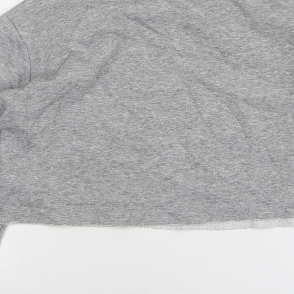New Look Girls Grey Cotton Pullover Sweatshirt Size 10-11 Years - Cropped