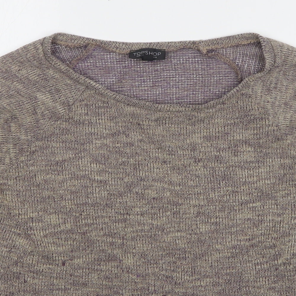 Womens UK Size 8 Topshop Brown Pullover Jumper