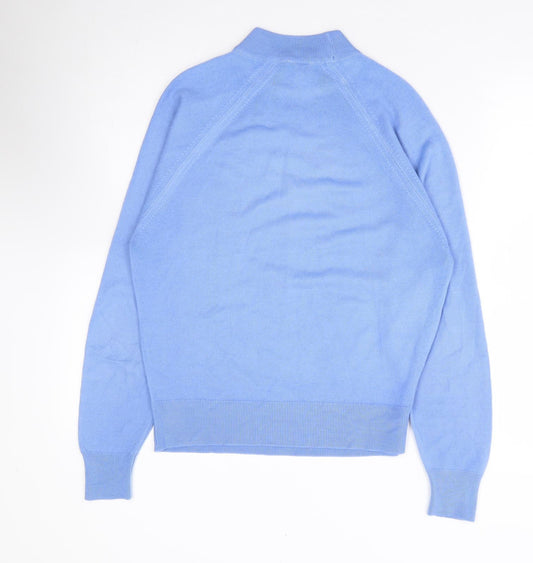 Littlewoods Womens Blue High Neck Acrylic Pullover Jumper Size 12