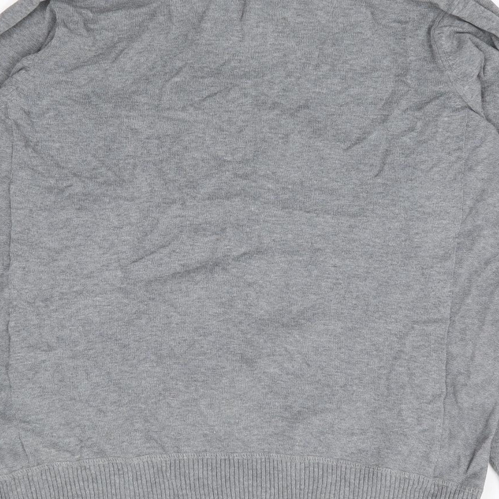 Marks and Spencer Mens Grey Collared Cotton Pullover Jumper Size M