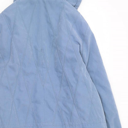 Katherine Hammond Womens Blue Quilted Coat Size 16 Zip