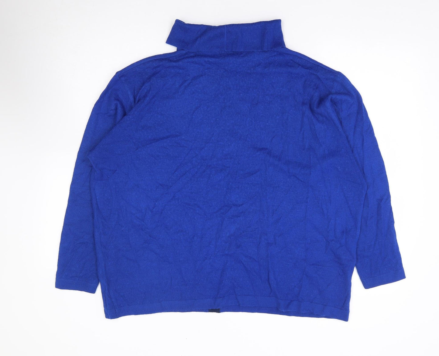 Womens UK Size L LUCIA Blue Henley Jumper