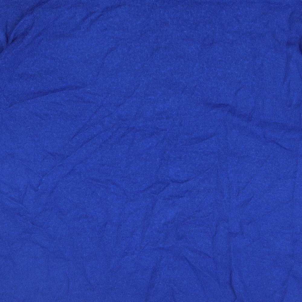 Womens UK Size L LUCIA Blue Henley Jumper