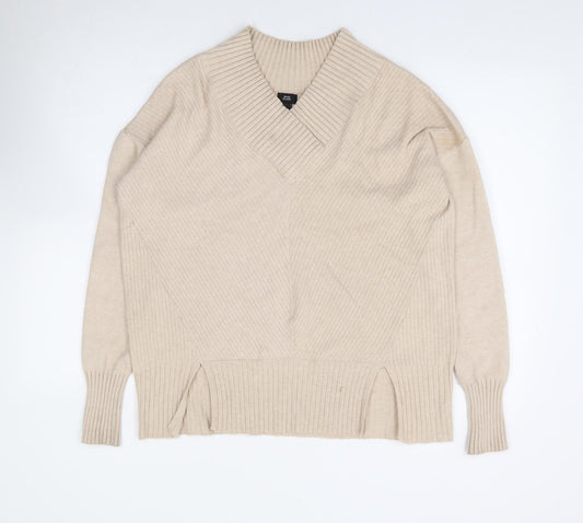 Womens UK Size XS River Island Beige Pullover Jumper