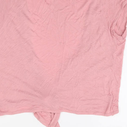 Agenda Womens Pink V-Neck Viscose Shrug Jumper Size 18