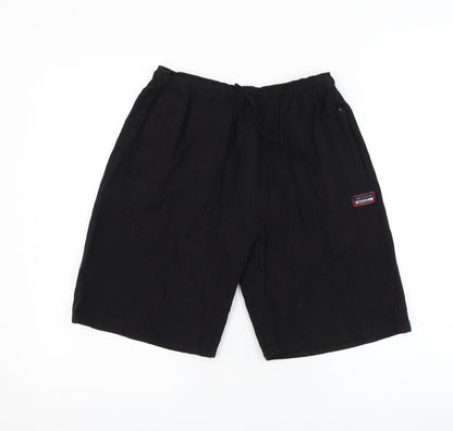 Get Rich Womens Black Polyester Sweat Shorts Size M L9 in Regular Drawstring