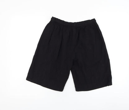 Get Rich Womens Black Polyester Sweat Shorts Size M L9 in Regular Drawstring