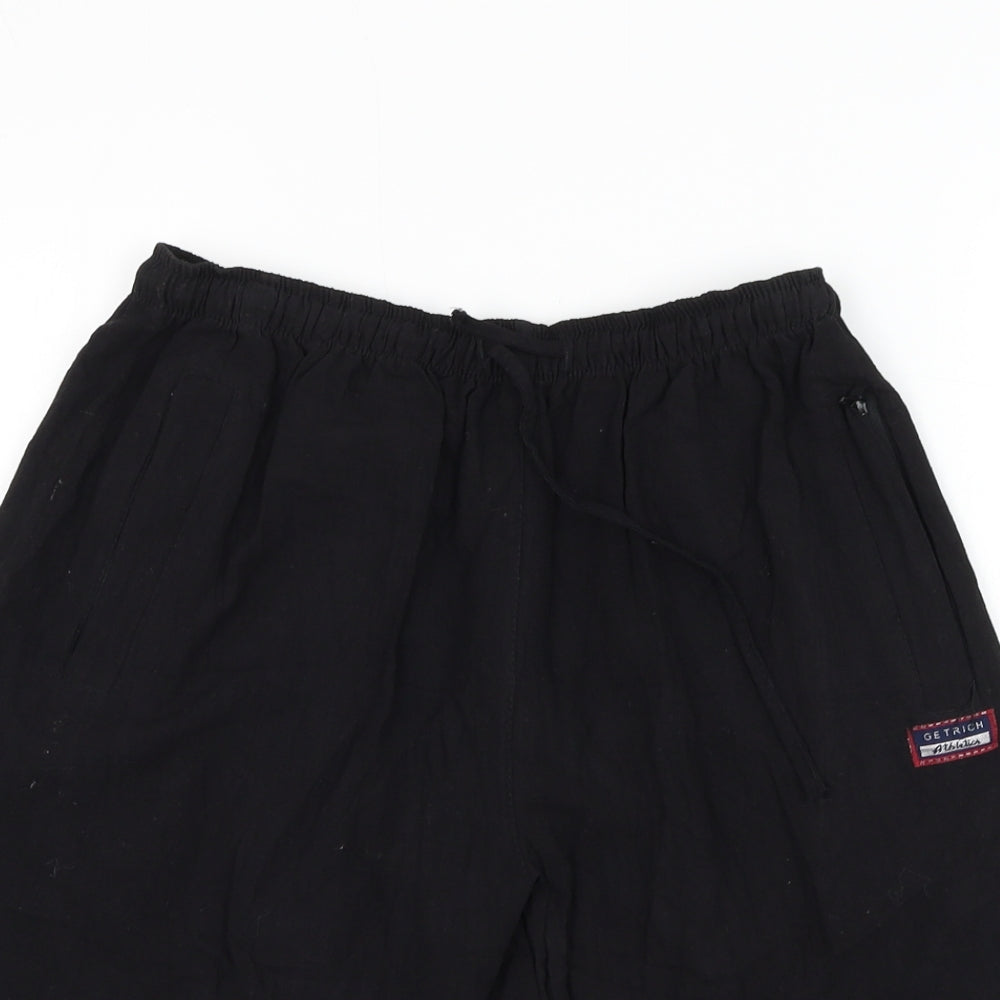 Get Rich Womens Black Polyester Sweat Shorts Size M L9 in Regular Drawstring
