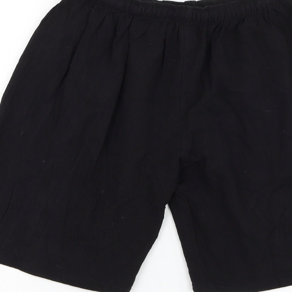Get Rich Womens Black Polyester Sweat Shorts Size M L9 in Regular Drawstring