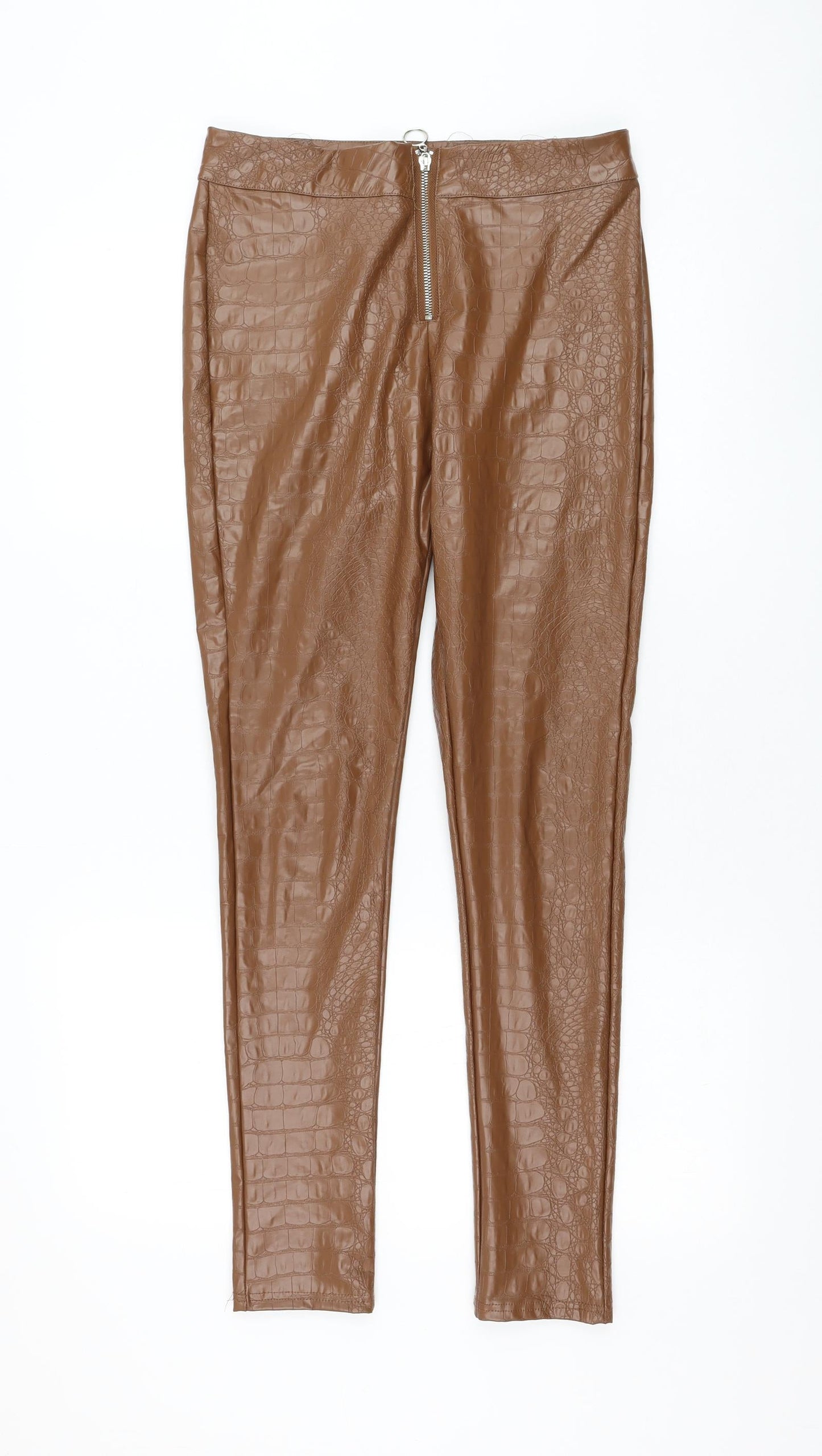 Womens UK Size M Preworn Regular Fit  Brown Trousers
