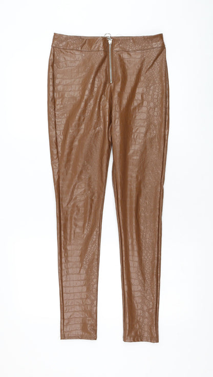 Womens UK Size M Preworn Regular Fit  Brown Trousers