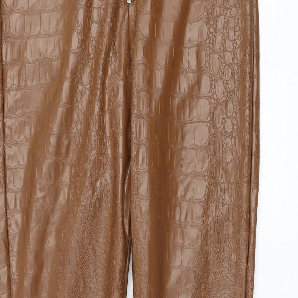 Womens UK Size M Preworn Regular Fit  Brown Trousers