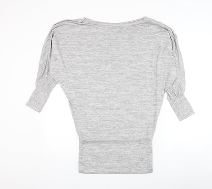 Me & Me Womens Grey Round Neck Viscose Pullover Jumper Size L