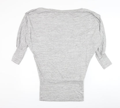 Me & Me Womens Grey Round Neck Viscose Pullover Jumper Size L