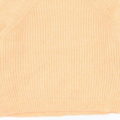 George Womens Orange Round Neck Acrylic Pullover Jumper Size M