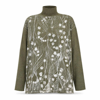 Womens UK Size M Preworn Green Pullover Jumper