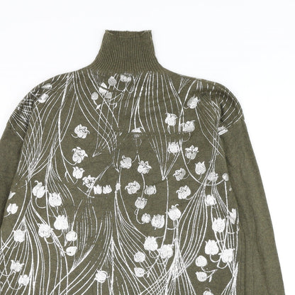 Womens UK Size M Preworn Green Pullover Jumper