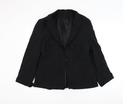 Bay Womens Black Jacket Blazer Size 14 Button