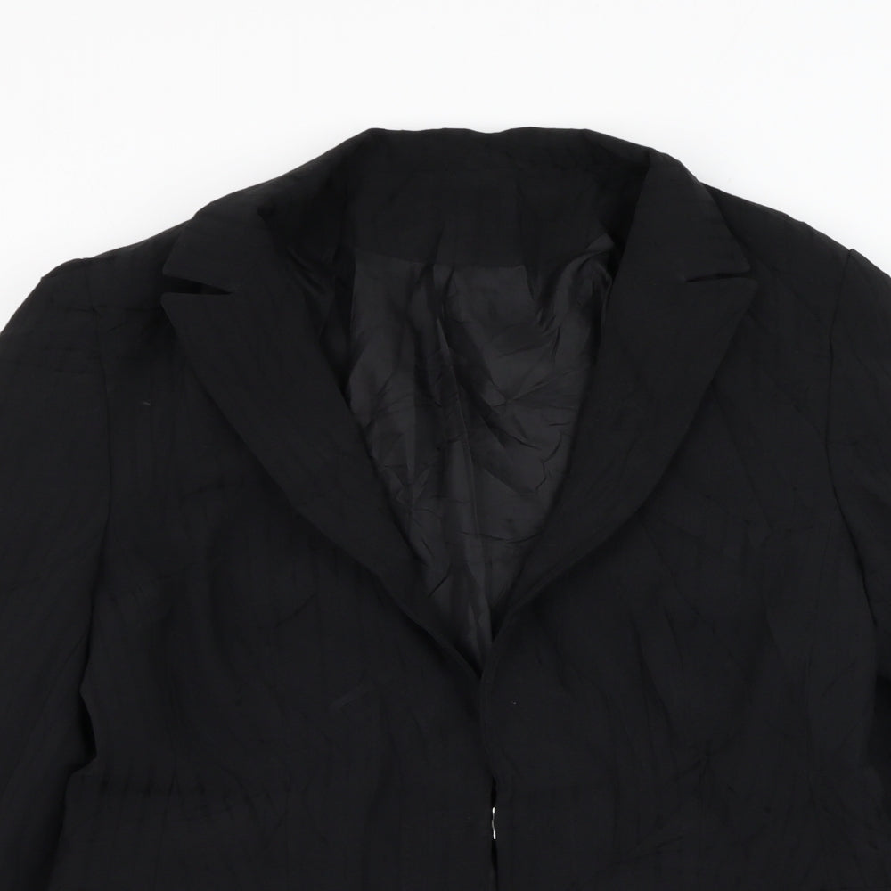 Bay Womens Black Jacket Blazer Size 14 Button