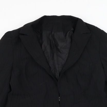 Bay Womens Black Jacket Blazer Size 14 Button