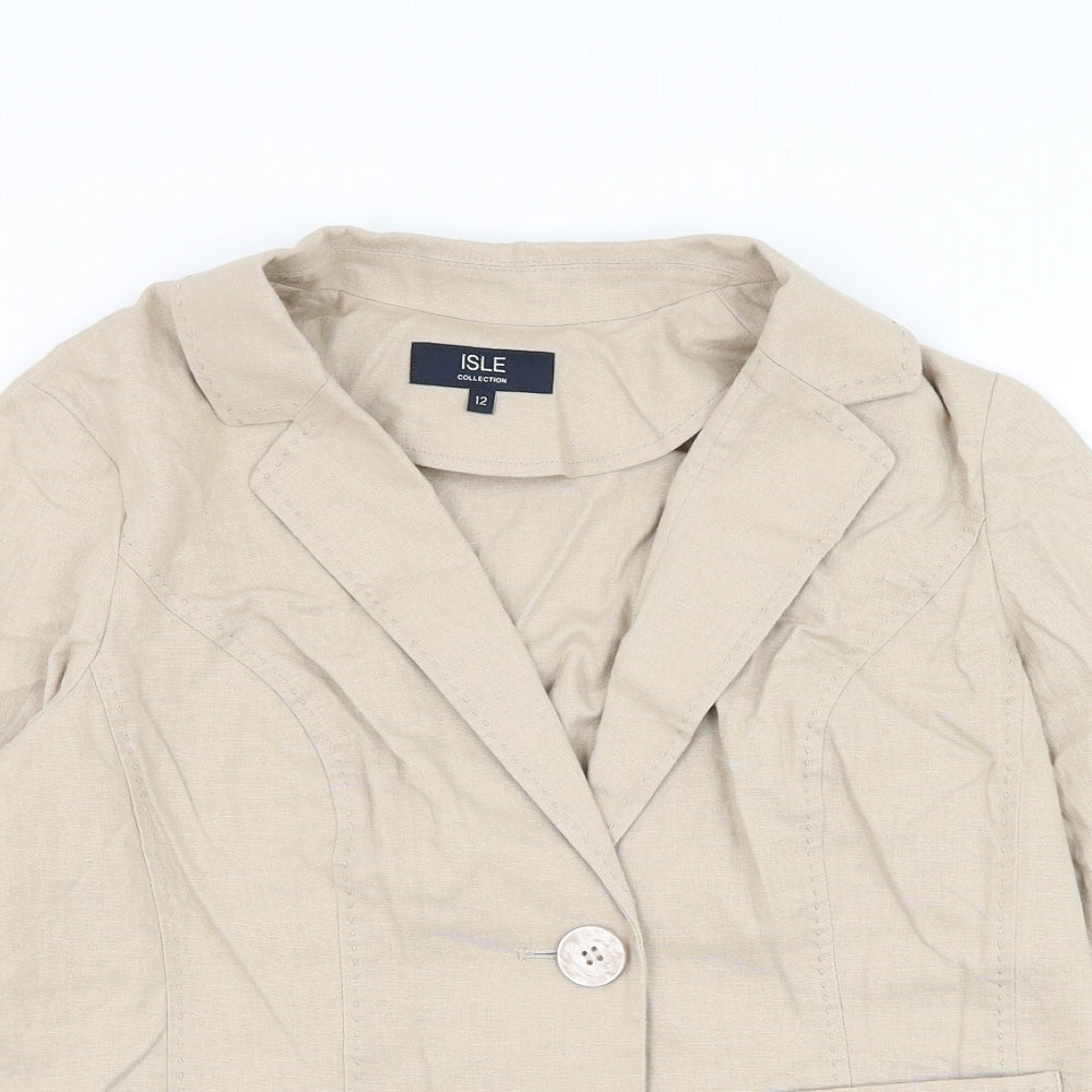 Womens UK Size 12 EWM Beige Jacket
