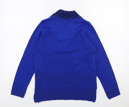 Womens UK Size S Envy Blue Basic Button-Up
