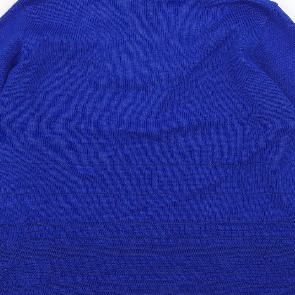 Womens UK Size S Envy Blue Basic Button-Up
