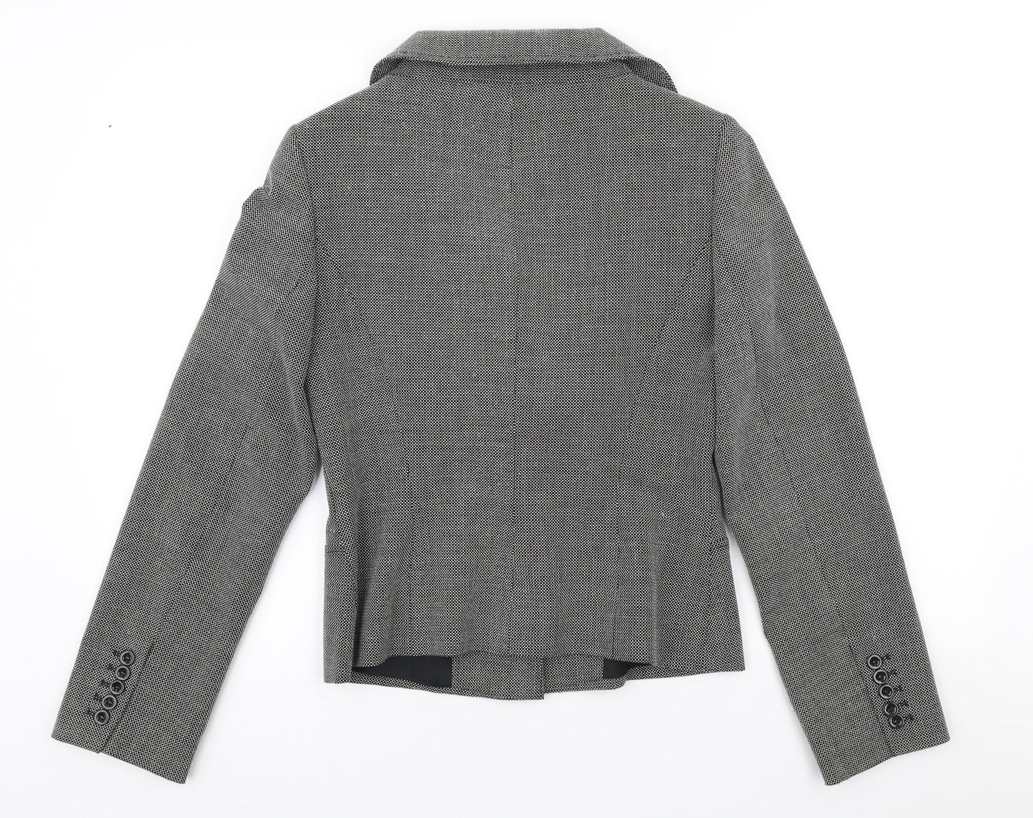 Wallis Womens Grey Geometric Polyester Jacket Suit Jacket Size 10