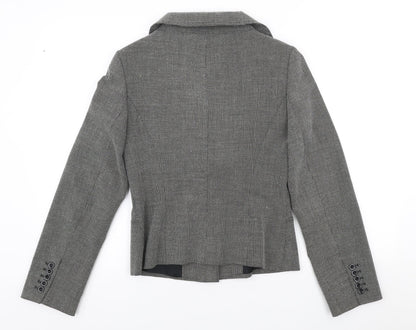 Wallis Womens Grey Geometric Polyester Jacket Suit Jacket Size 10