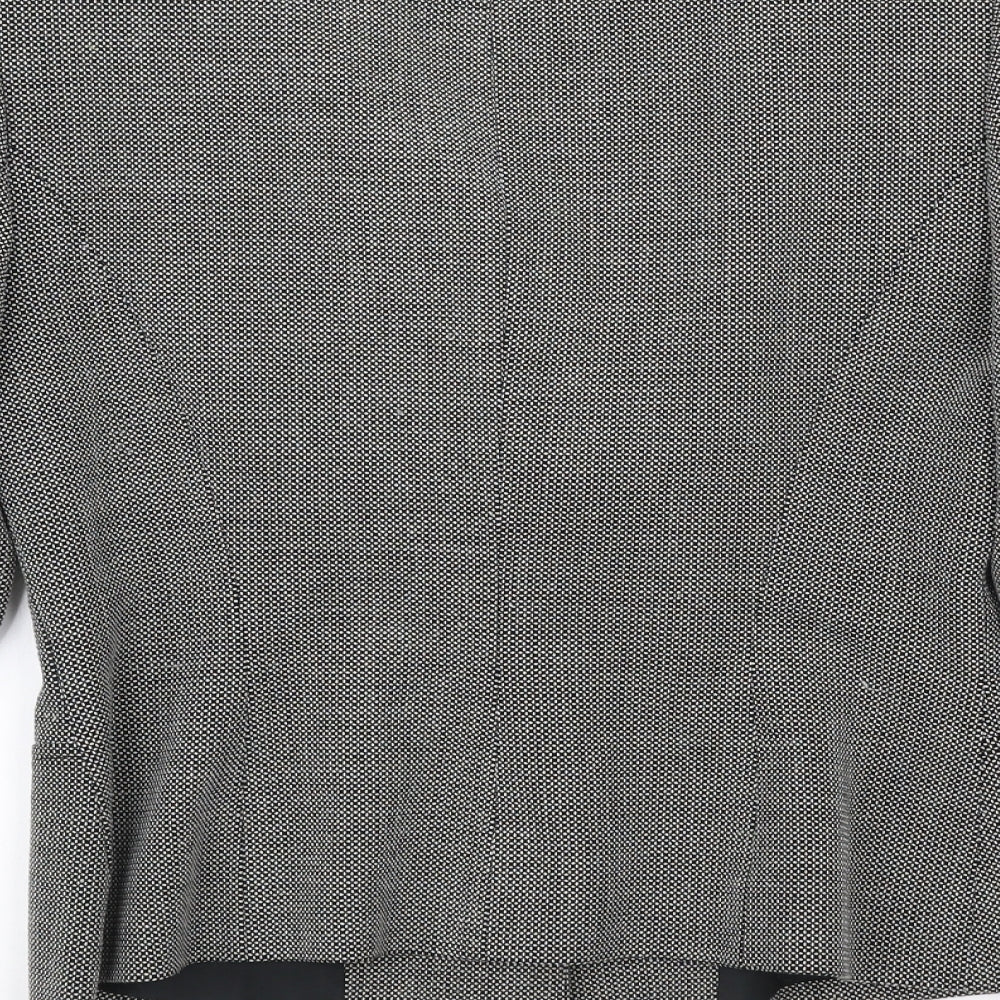 Wallis Womens Grey Geometric Polyester Jacket Suit Jacket Size 10