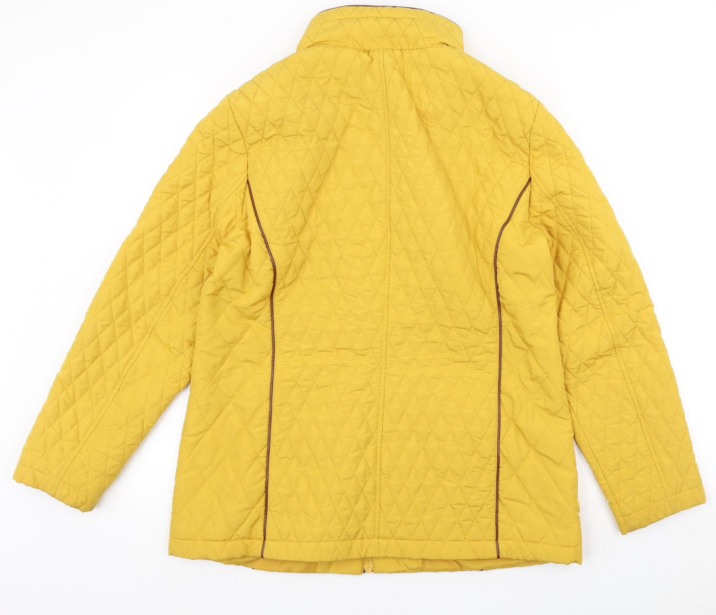 Womens UK Size 14 Bonmarche Yellow Quilted Coat