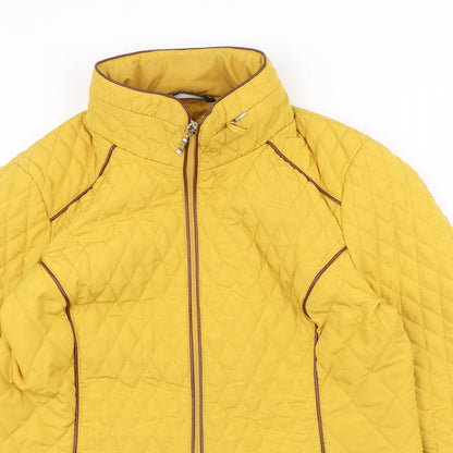 Womens UK Size 14 Bonmarche Yellow Quilted Coat