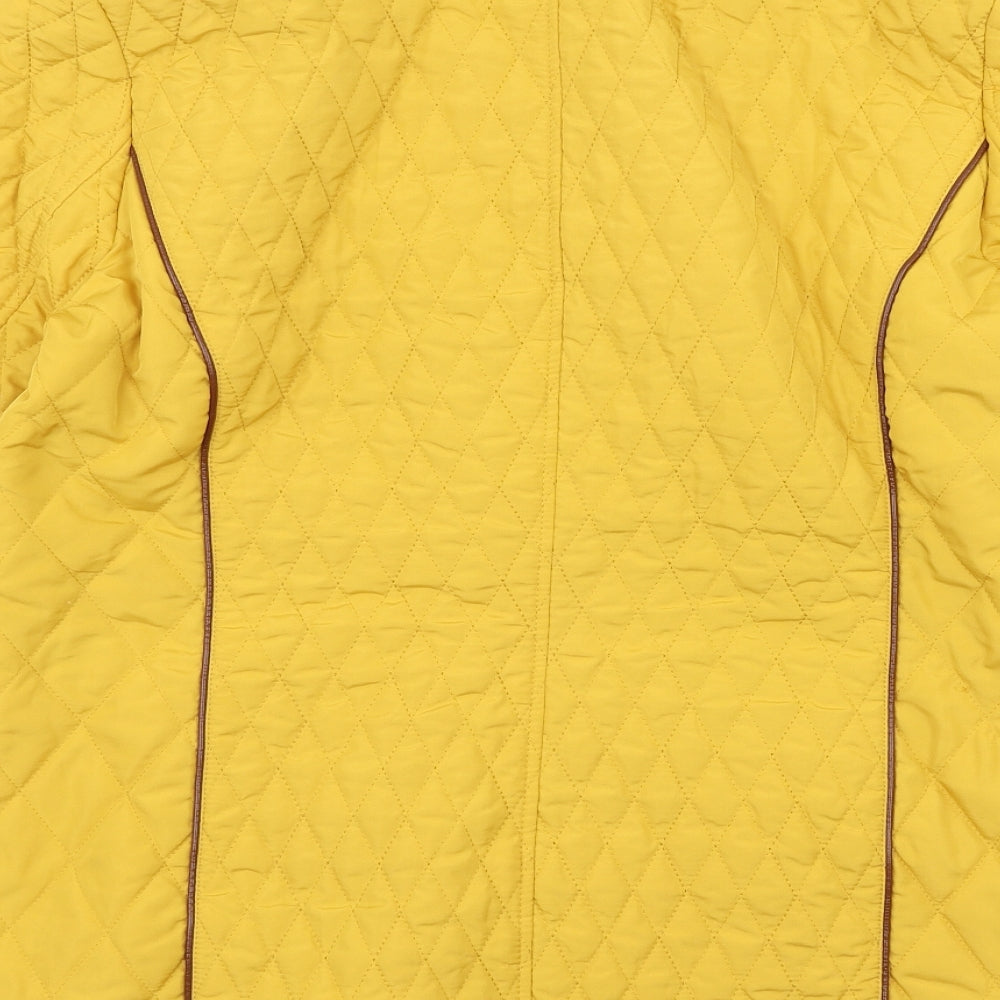 Womens UK Size 14 Bonmarche Yellow Quilted Coat