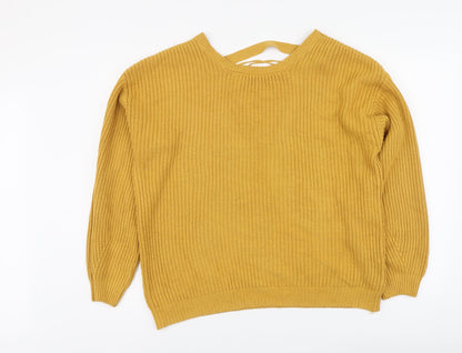 Womens UK Size M New Look Yellow Pullover Jumper