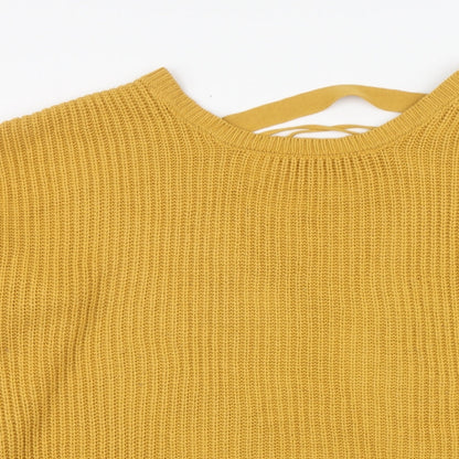 Womens UK Size M New Look Yellow Pullover Jumper