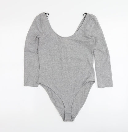 H&M Womens Grey Cotton Bodysuit One-Piece Size S