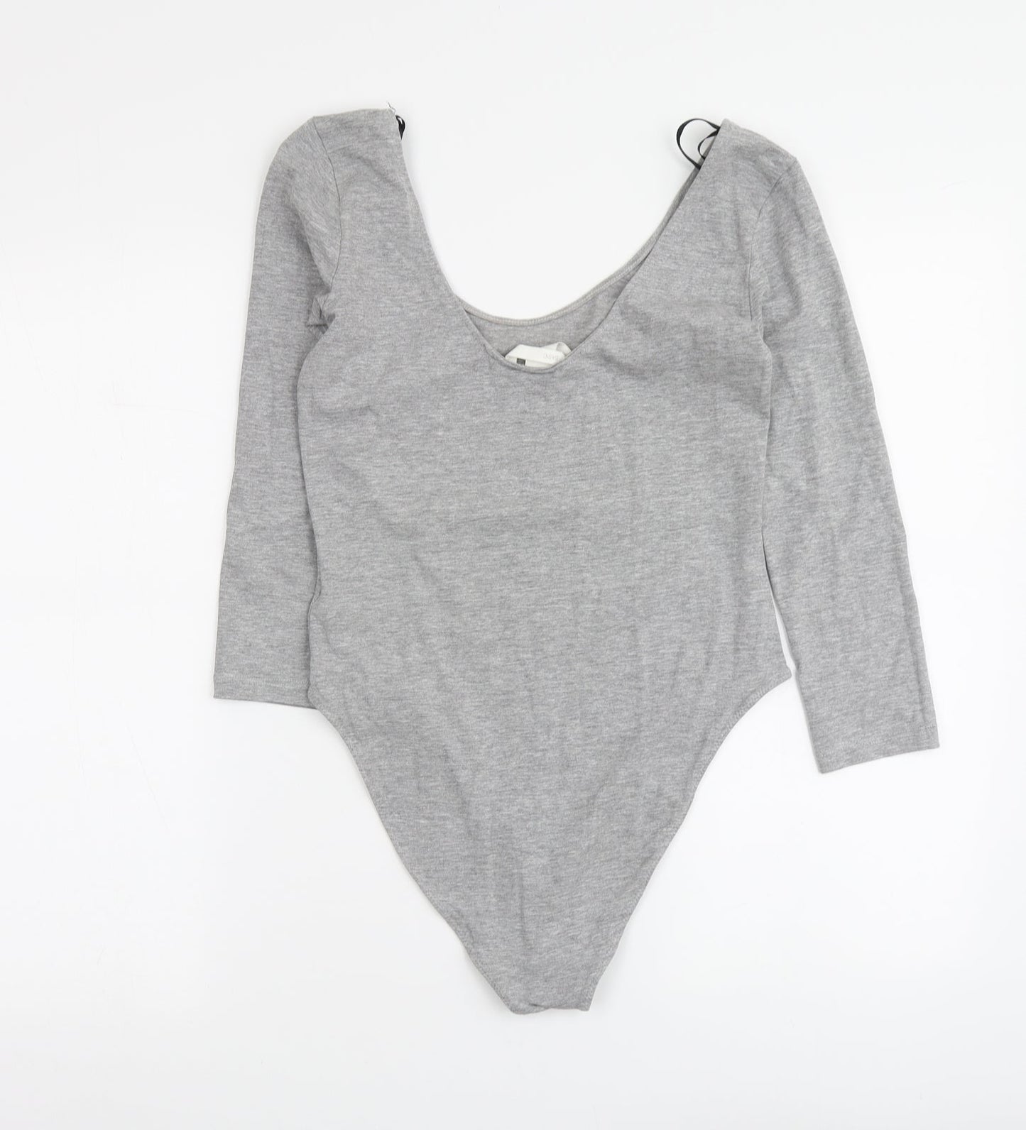 H&M Womens Grey Cotton Bodysuit One-Piece Size S