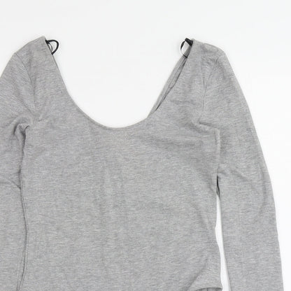 H&M Womens Grey Cotton Bodysuit One-Piece Size S