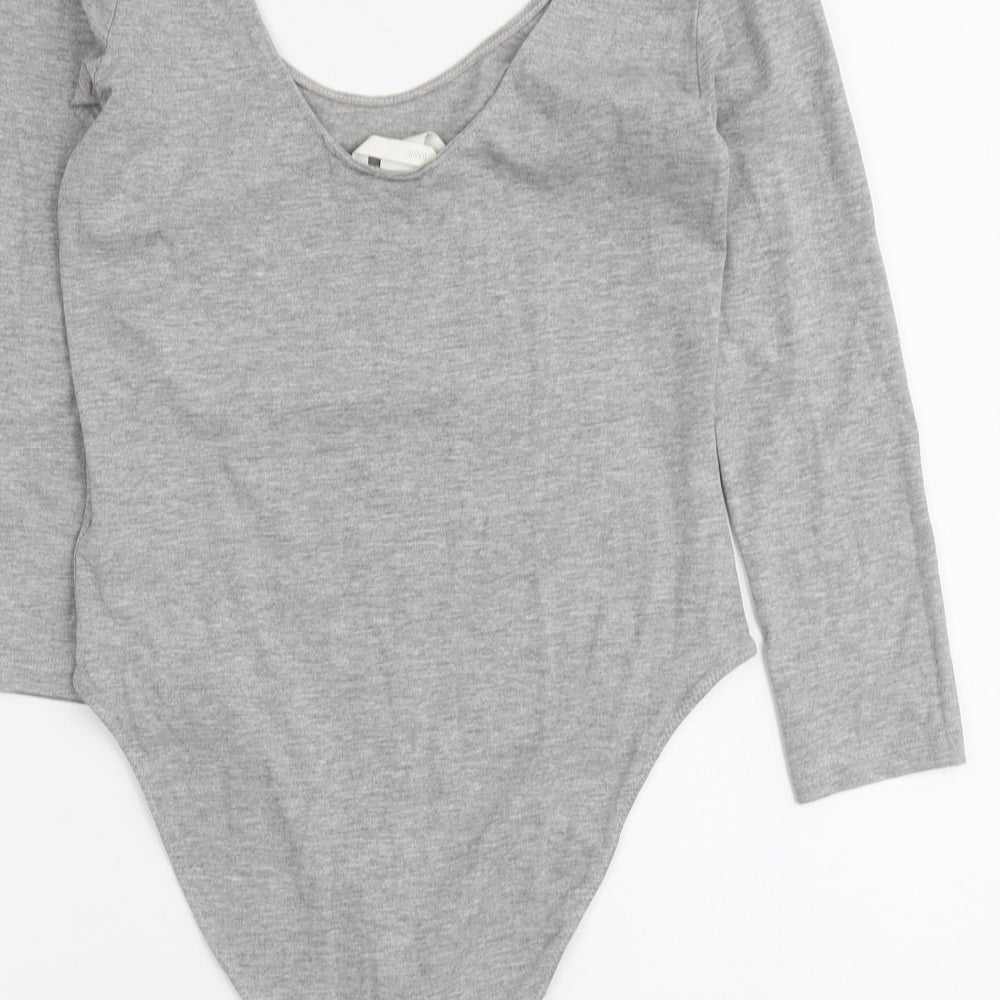 H&M Womens Grey Cotton Bodysuit One-Piece Size S