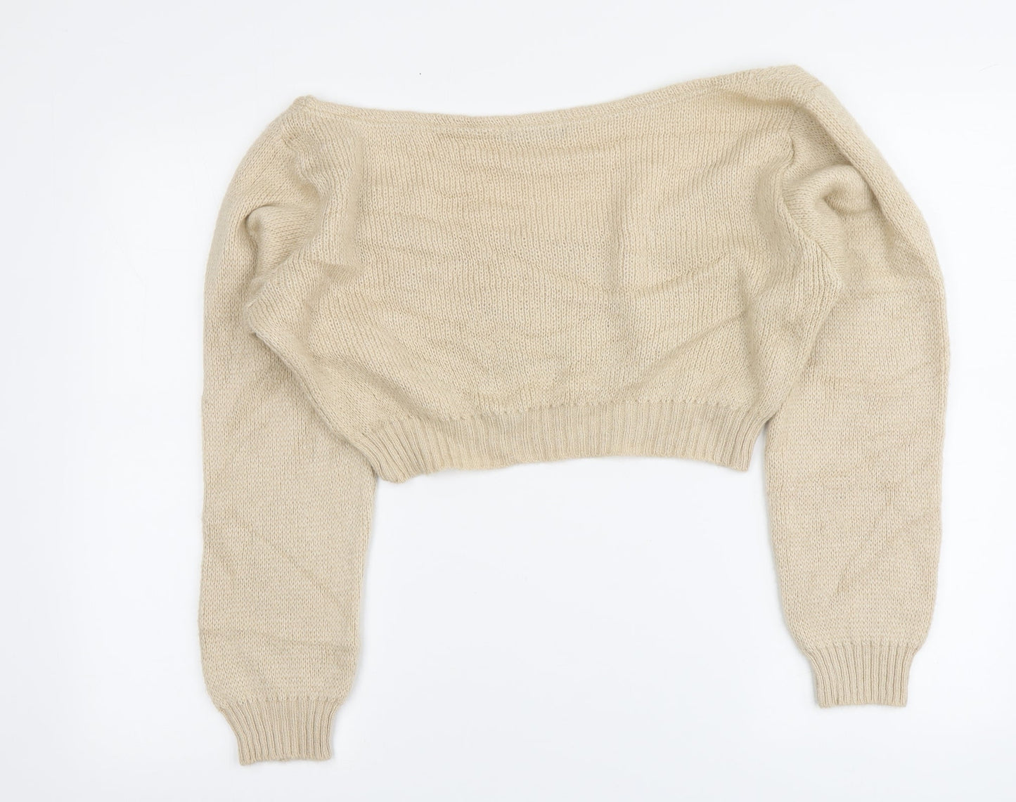 Womens UK Size M PRETTYLITTLETHING Beige Pullover Jumper