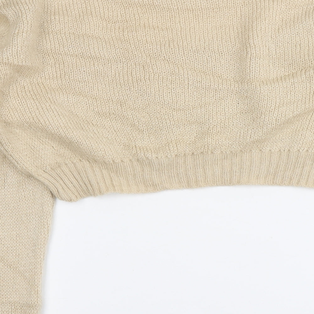 Womens UK Size M PRETTYLITTLETHING Beige Pullover Jumper