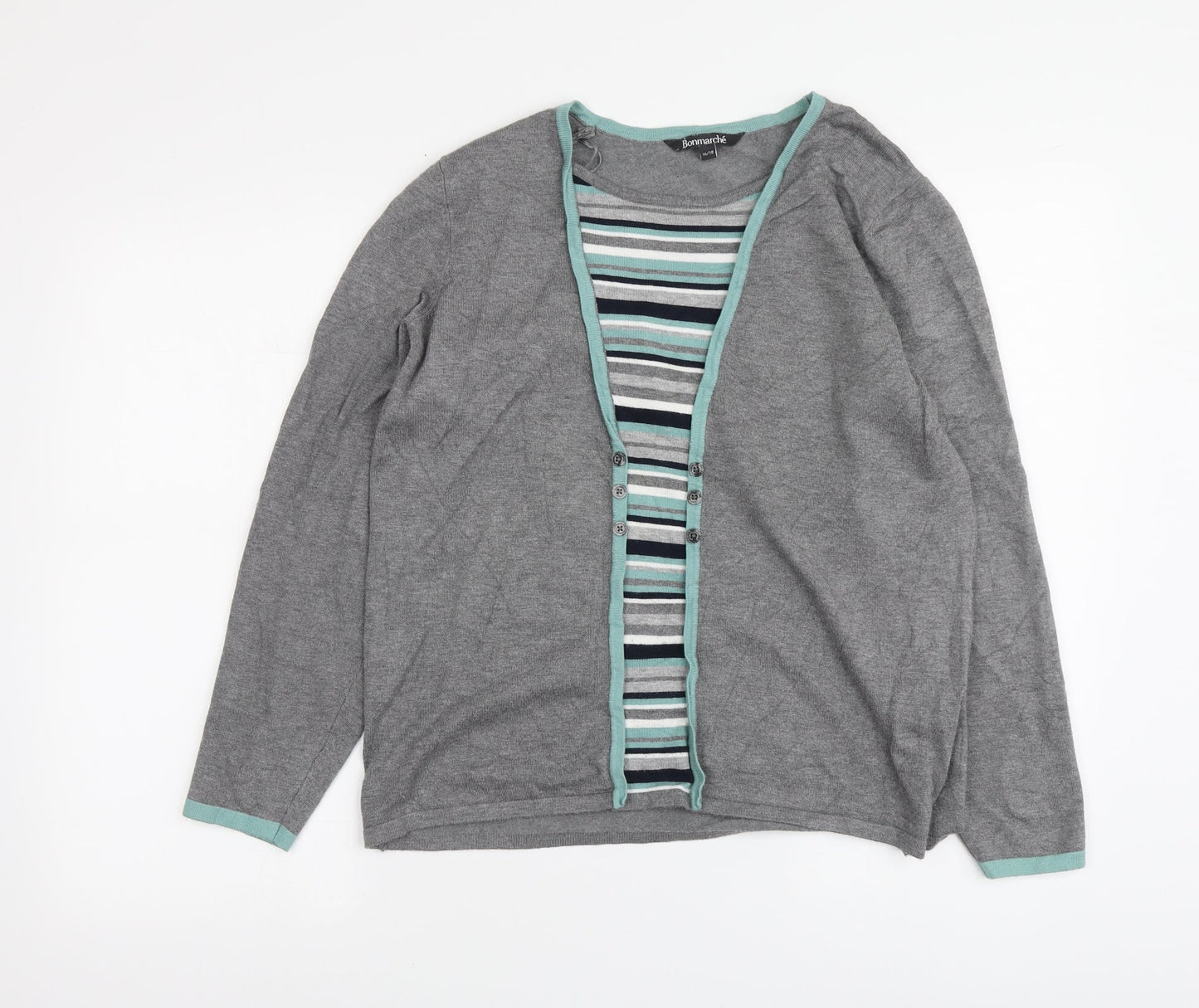 Womens UK Size 16 Bonmarché Grey Pullover Jumper