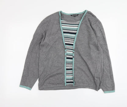 Womens UK Size 16 Bonmarché Grey Pullover Jumper