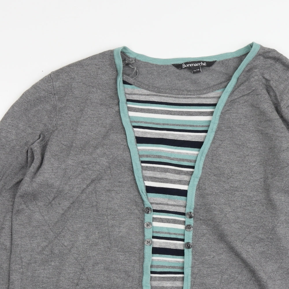 Womens UK Size 16 Bonmarché Grey Pullover Jumper