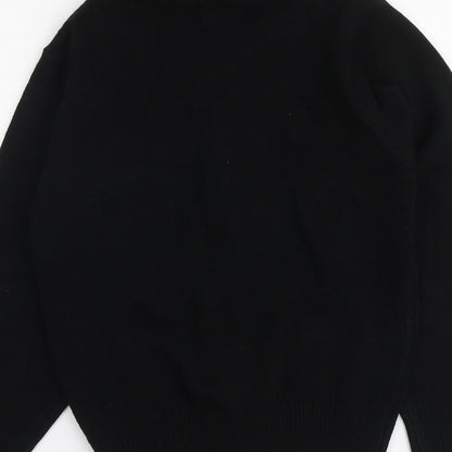 Ron Kay Womens Black High Neck Acrylic Full Zip Jumper Size 12
