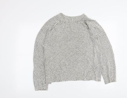 Light before Dark Womens Grey Round Neck Cotton Pullover Jumper Size XS