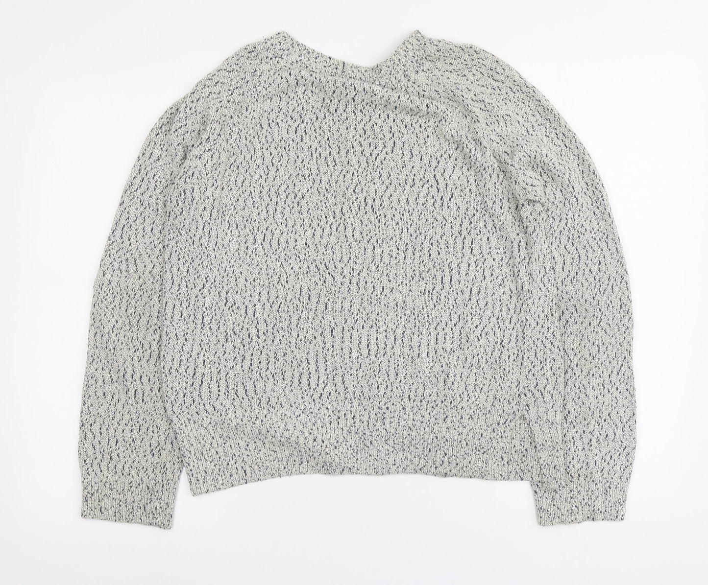 Light before Dark Womens Grey Round Neck Cotton Pullover Jumper Size XS